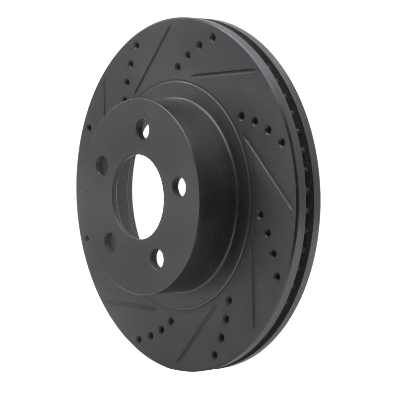 Ford Ranger Brake Rotor (1) - Front Left - R1 Concepts - Drilled & Slotted - Black - `01-`11